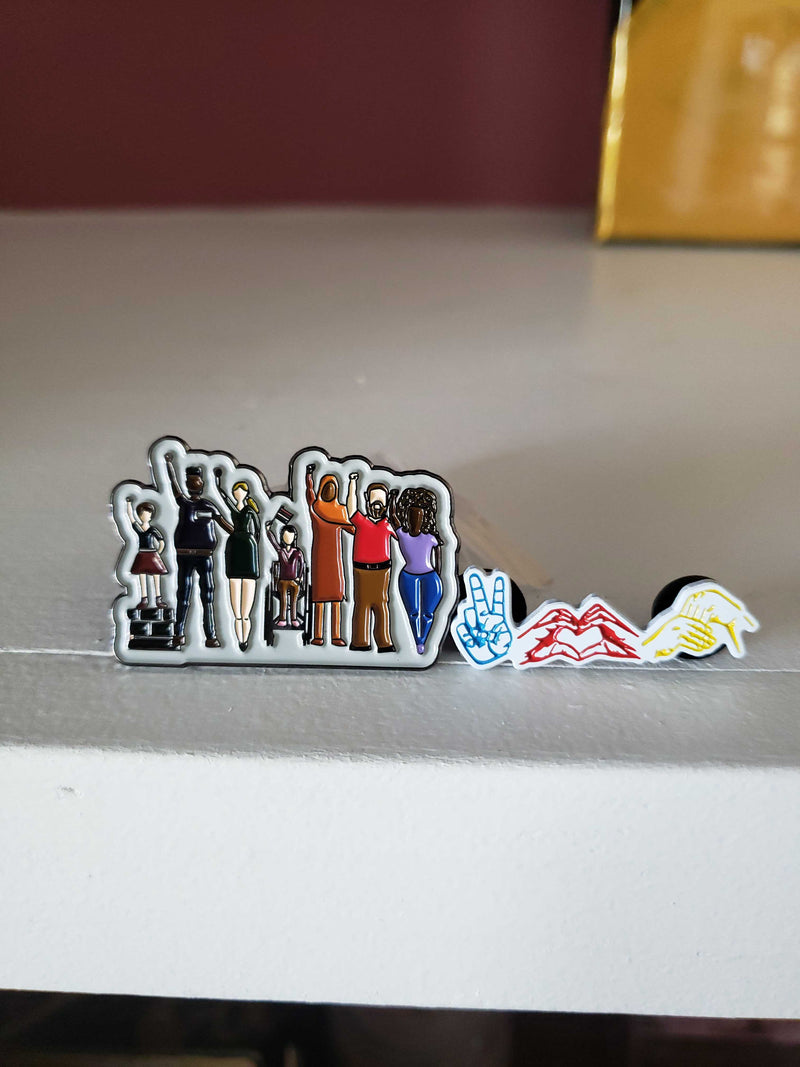 Peace, Love, Inclusion (American Sign Language) Enamel Pin