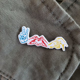 Peace, Love, Inclusion (American Sign Language) Enamel Pin