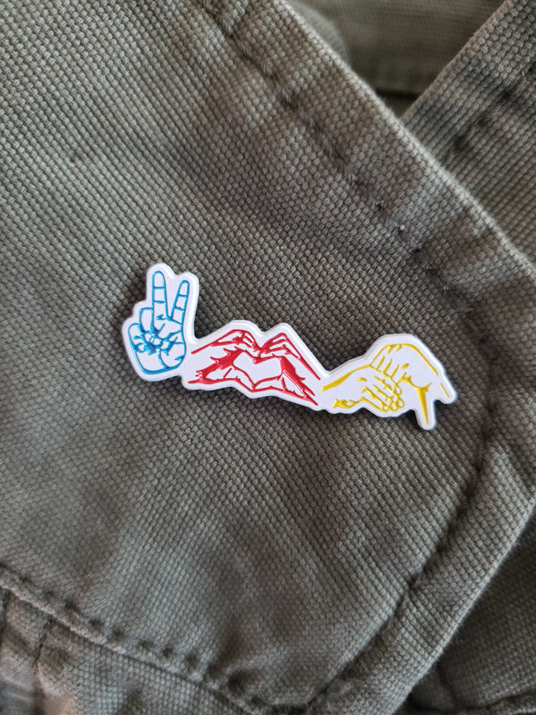 Peace, Love, Inclusion (American Sign Language) Enamel Pin